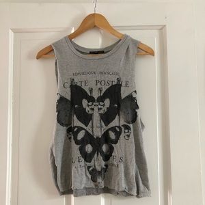 Truly Madly Deeply gray muscle tee size S